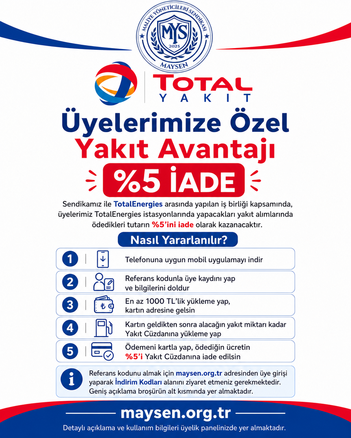 Yakıt Cüzdan ile %5 İndirimli Akaryakıt Anlaşması